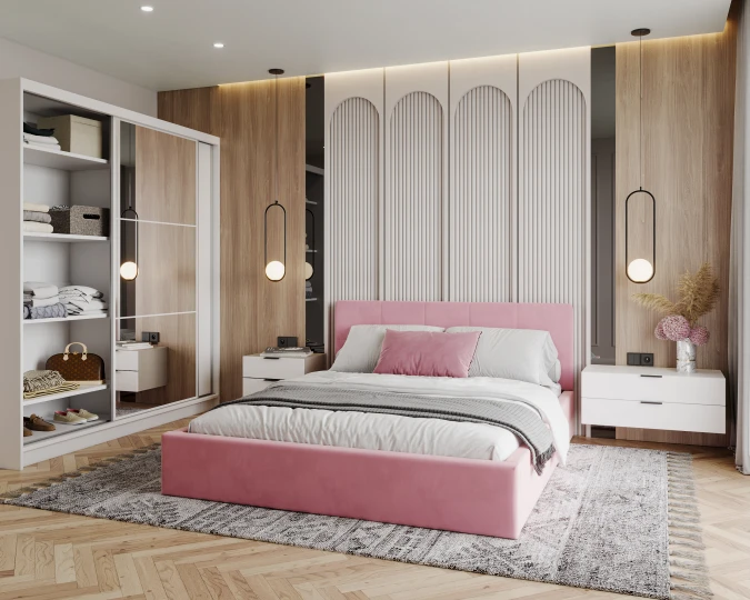 FARKO Kleiderschrank mit Spiegel