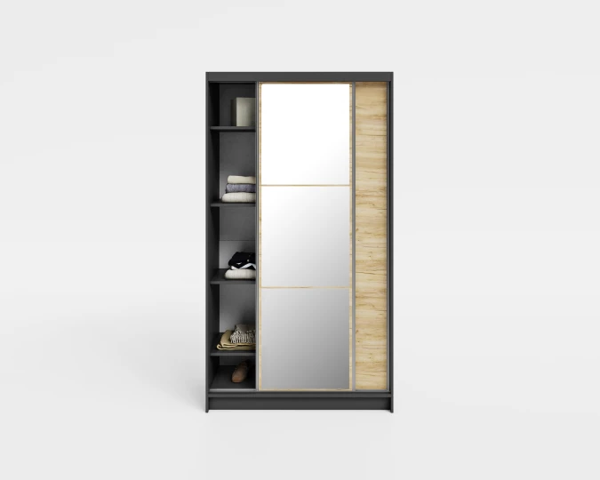 FARKO Kleiderschrank mit Spiegel