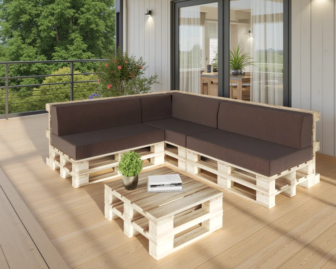 Palettenkissen-Set mit Ecke