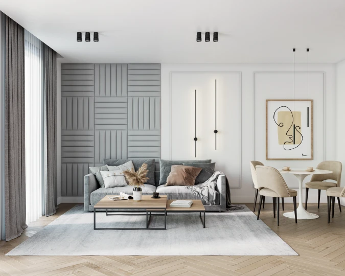 Gepolstertes Wandpaneel TRINITY 60x10cm