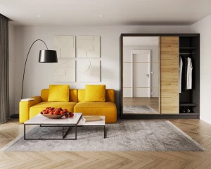 FARKO Kleiderschrank mit Spiegel