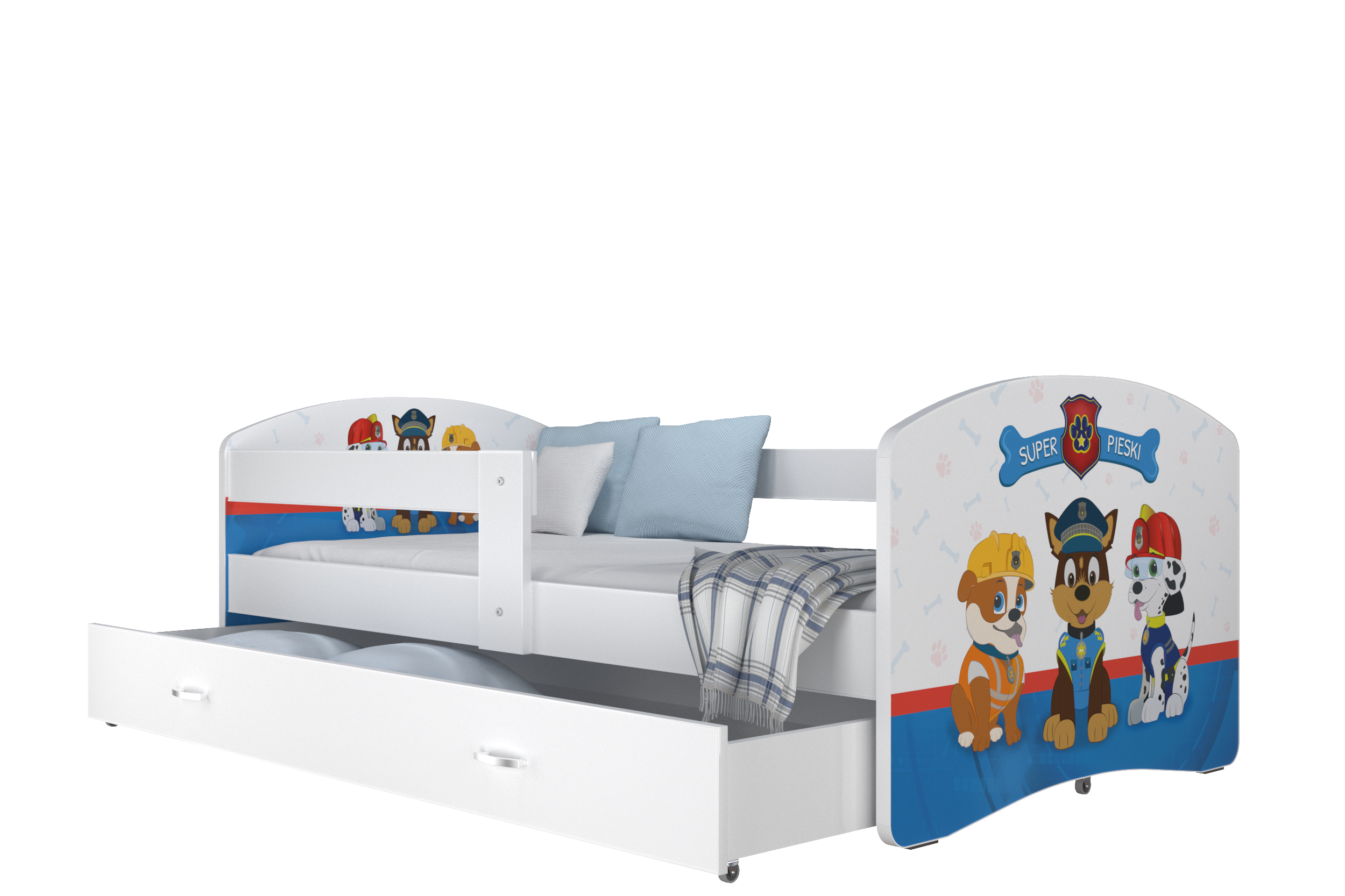  Łóżko dziecięce LUKI 80x160 na białym tle